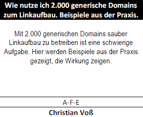 2000 generische Domain zum Linkaufbau